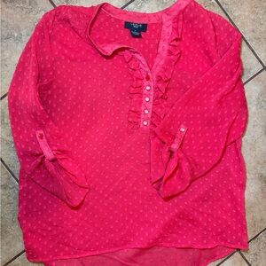 Women's Pink Ruffle Blouse